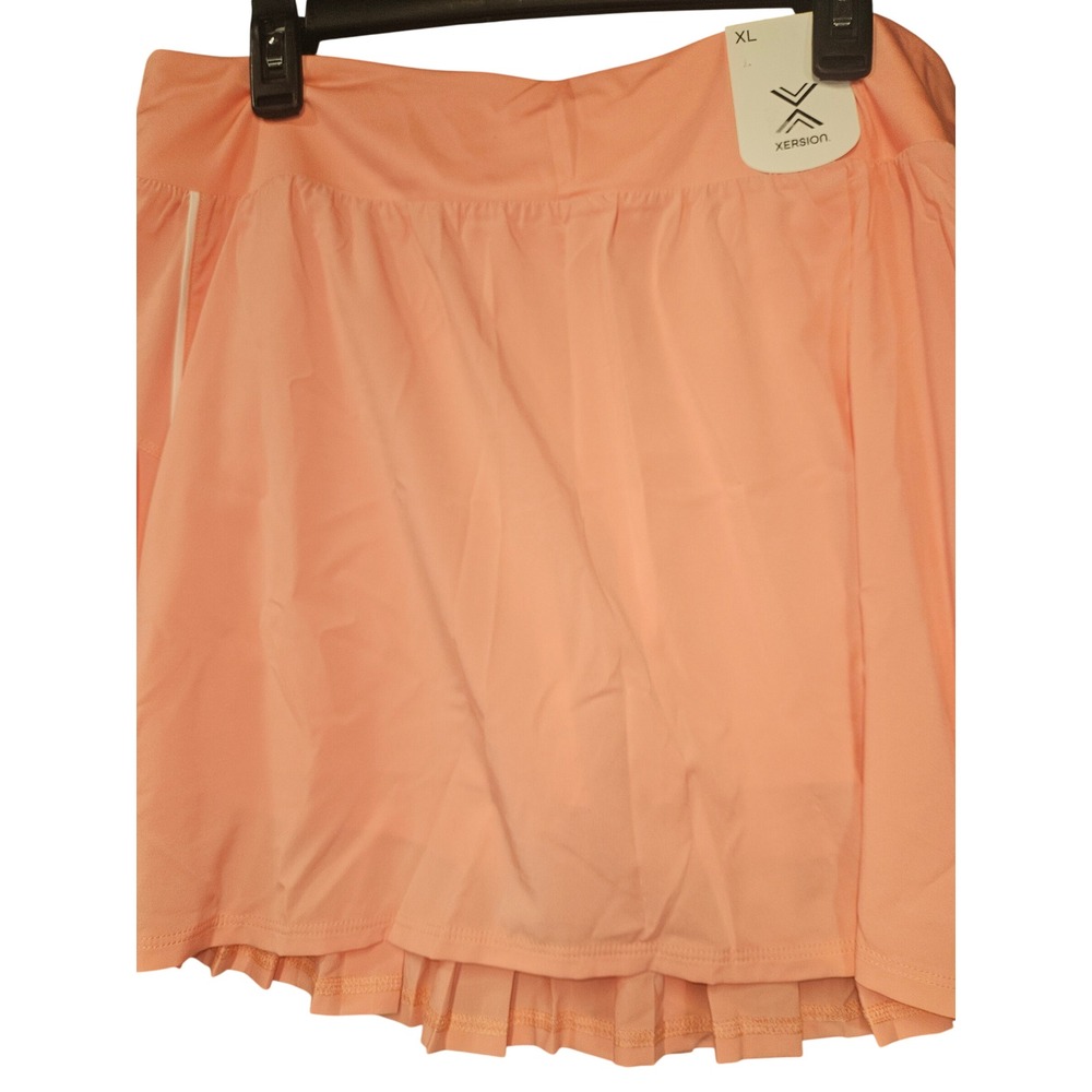 Xersion Womens XL Peach Pleated Back Athletic Tennis Golf Skort NWT